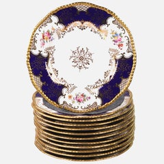 Coalport Bone China Batwing Plates for Thomas Goode London, Set of 12