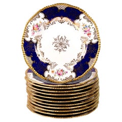 Coalport Bone China Batwing Plates for Thomas Goode London, Set of 12