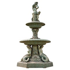 Monumental Bronze Three-Tier Garden Fountain with Classical Mermaids - 5 Meters