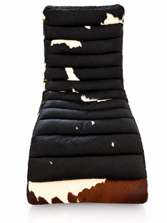 Timothy Oulton Bilbao Designer-Chaiselongue aus Rindsleder mit Haarfell