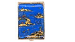 Henry Clifford Davis Silver & Enamel Cigarette Case and Vesta Case Set