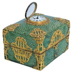 J Gray London George II Gold-Mounted Green Shagreen Watch Casket, 1748
