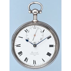 Barrauds Silver Pair-Cased Pocket Chronometer with Desk Stand