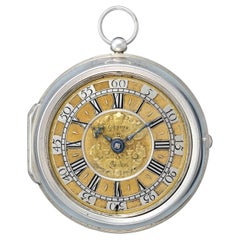 John Pepys Silver Pair-Cased Verge Pocket Watch with Column Pillars