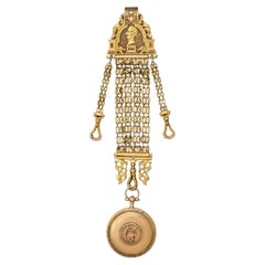 Lépine Two-Colour Gold Verge Pocket Watch with Matching Chatelaine