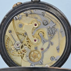 Sewill of Liverpool Gunmetal Open-Face Chronograph Pocket Watch