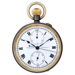Sewill of Liverpool Gunmetal Open-Face Chronograph Pocket Watch