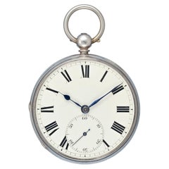 English Massey Type V Lever Fusee Pocket Watch in Silver Case