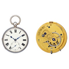 English Massey Type V Lever Fusee Pocket Watch in Silver Case