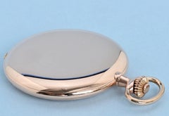 Swiss 14 Carat Rose Gold Full Hunter Pocket Watch with Silvered Dial