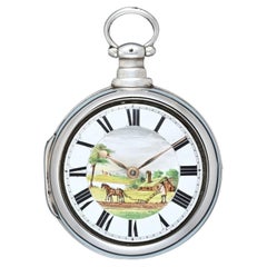 Roberts of London Silver Pair-Cased 'Speed the Plough' Verge Watch