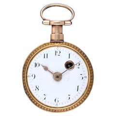 Ruimsey Corke 18-Carat Gold Engine-Turned Front-Wind Verge Pocket Watch