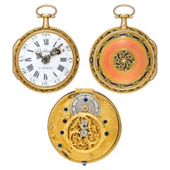 Berthoud à Paris Gold & Enamel Verge Fusee Consular Pocket Watch