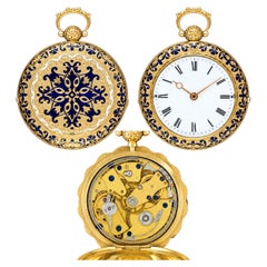 J.F. Bautte & Cie Gold and Enamel Quarter Repeating Pocket Watch