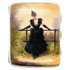 Harrison Brothers & Howson Victorian Silver and Enamel Cigarette Case