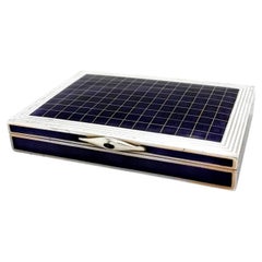 Austrian Silver and Purple Guilloché Enamel Cigarette Case