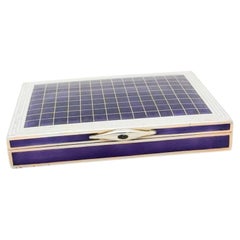 Austrian Silver and Purple Guilloché Enamel Cigarette Case