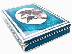 Austrian Silver and Enamel Snuffbox Painted with Boston Terriers