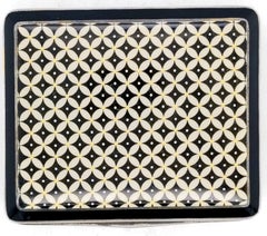 Austrian Silver and Geometric Enamel Vanity Box with Gilt Interior