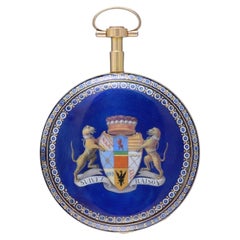 Rojard à Genève Gold and Enamel Virgule Pocket Watch with Chatelaine