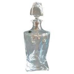 Crystalite Bohemia Czech Twist Glass Decanter and Stopper