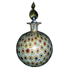 Murano Concentric Murrine Glass Scent Bottle with Gold Leaf Stopper