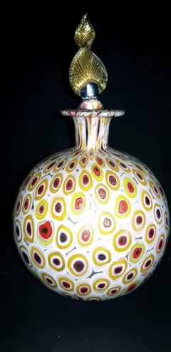 Murano Concentric Murrine Glass Scent Bottle with Gold Leaf Stopper