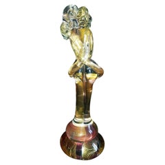 Martin Evans Isle of Wight Studio Glass Lovers Sculpture with Gold Leaf