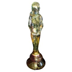Martin Evans Isle of Wight Studio Glass Lovers Sculpture with Gold Leaf
