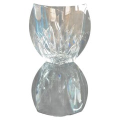 Galway Irish Crystal Large Cut Glass Navette Vase