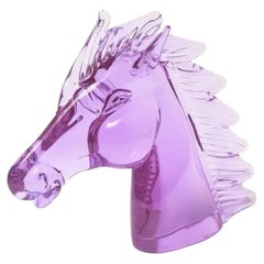 Zanetti Murano Alexandrite Neodymium Art Glass Horse Head Bust Figurine
