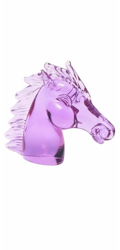 Zanetti Murano Alexandrite Neodymium Art Glass Horse Head Bust Figurine