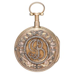 Cleret à Orléans Gold & Diamond Quarter Repeating Verge Pocket Watch