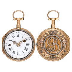 Cleret à Orléans Gold & Diamond Quarter Repeating Verge Pocket Watch
