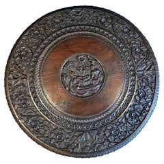 Antique Anglo-Indian Carved Hardwood Elephant Centre Coffee Table