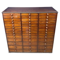 Large Antique Mahogany Forty-Two Drawer Specimen Collectors Cabinet