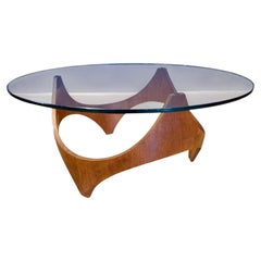 Mid-Century Teak and Glass Biomorphic Coffee Table, Attributed to Henry P. Glass