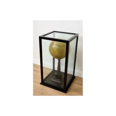 Large Floor-Standing Terrestrial Globe in Ebonised Glazed Vitrine