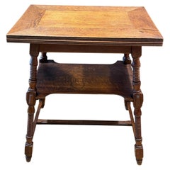 Arts & Crafts Oak Fold-Over Games Table Attributed to William Birch