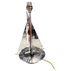 Art Deco Chrome Yacht Table Lamp with Integrated Ashtray Base