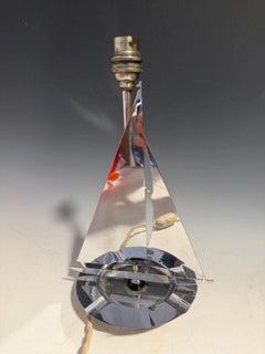 Art Deco Chrome Yacht Table Lamp with Integrated Ashtray Base