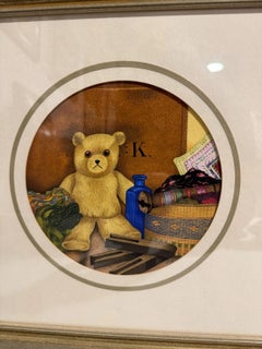 Linda Jane Smith Original Gouache Painting of a Teddy Bear