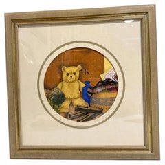 Linda Jane Smith Original Gouache Painting of a Teddy Bear