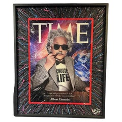 Mr Sly Signed Original Mixed Media Albert Einstein Time Magazine Painting