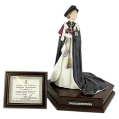 Royal Worcester Elizabeth II Garter Robes Figurine by Ronald Van Ruyckevelt