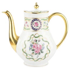 Haviland Limoges Louveciennes Pattern Porcelain Coffee Pot and Lid