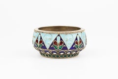 Soviet Russian 916 Silver-Gilt and Cloisonné Enamel Salt Cellar
