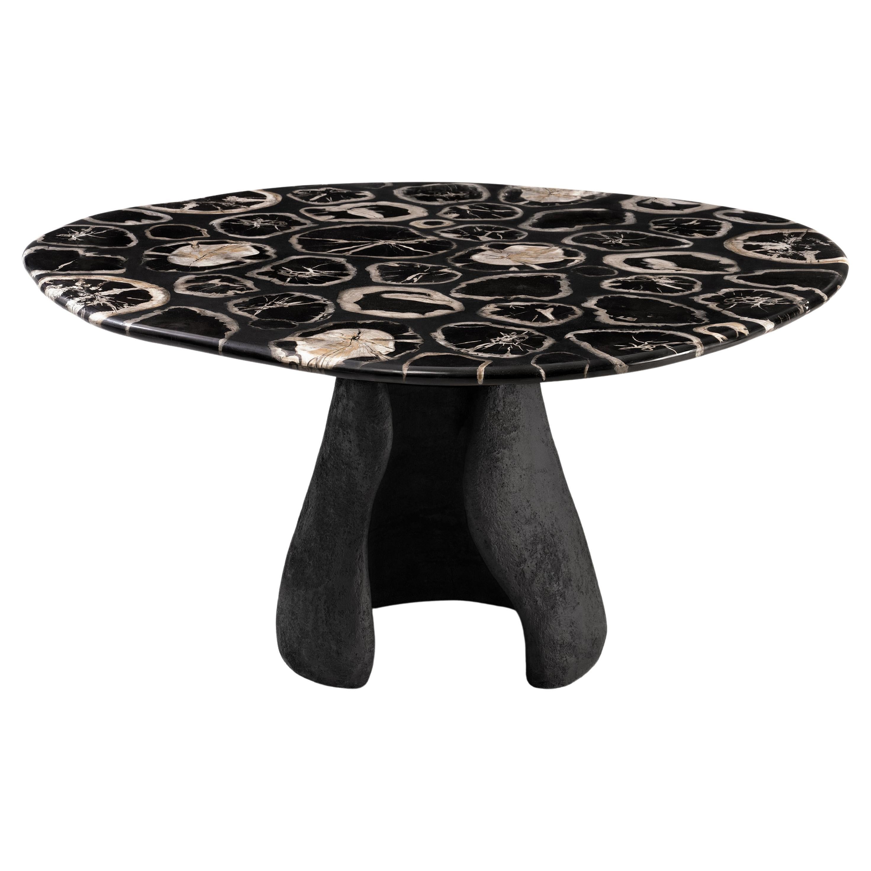 True Grit • Sculptural Petrified Wood Dining Table by Odditi For Sale