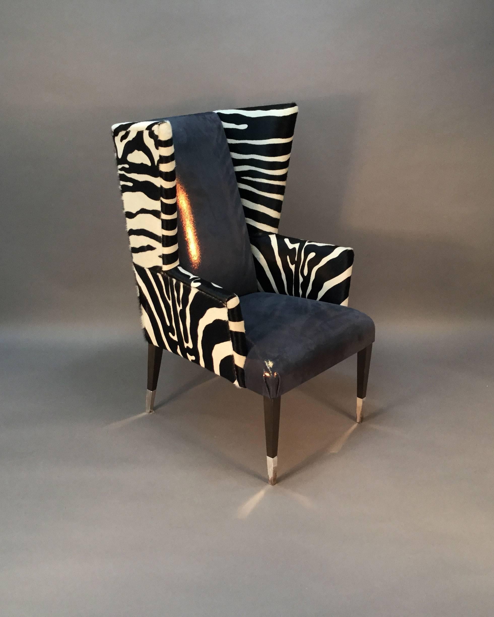 printed wingback chair