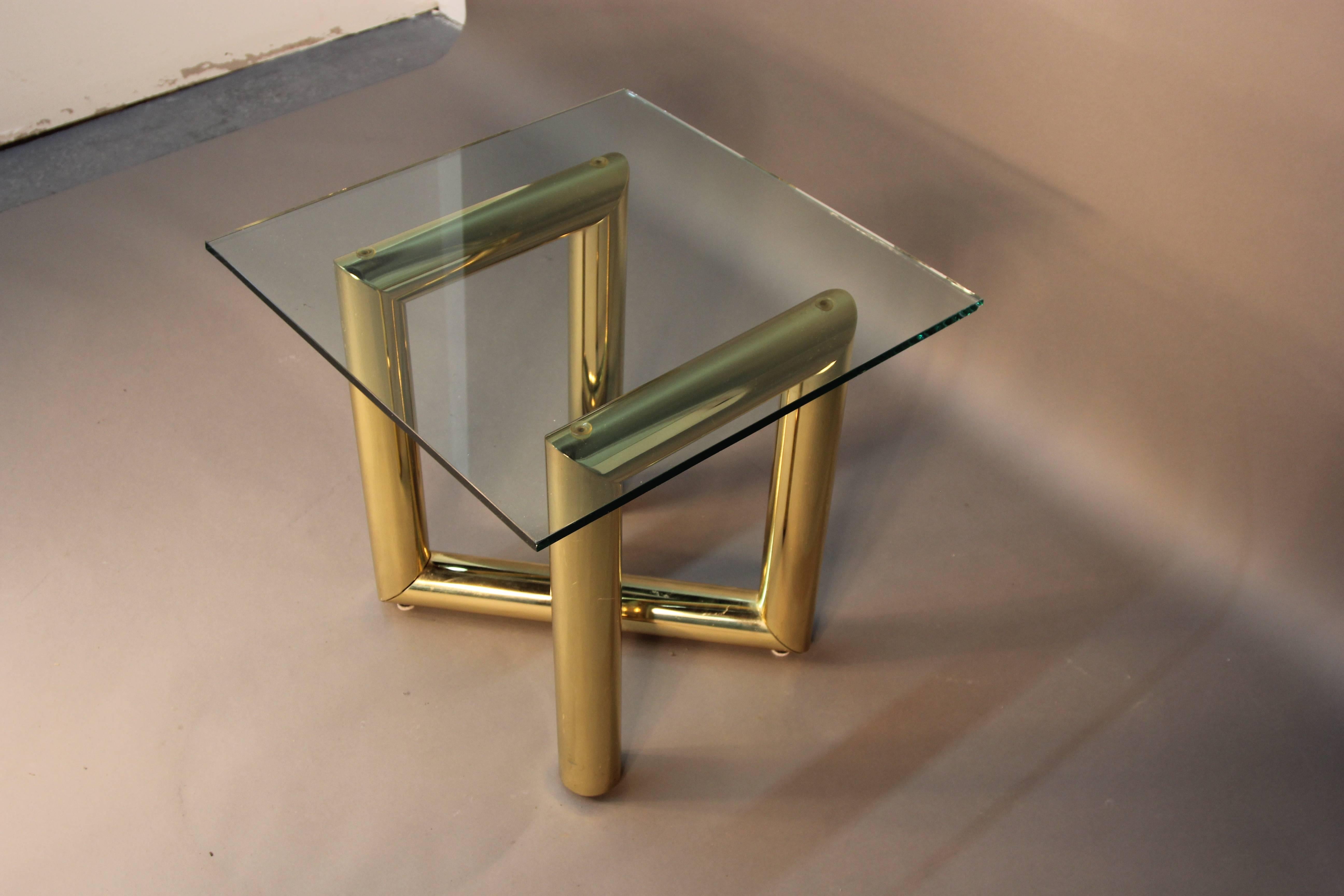 brass table with glass top